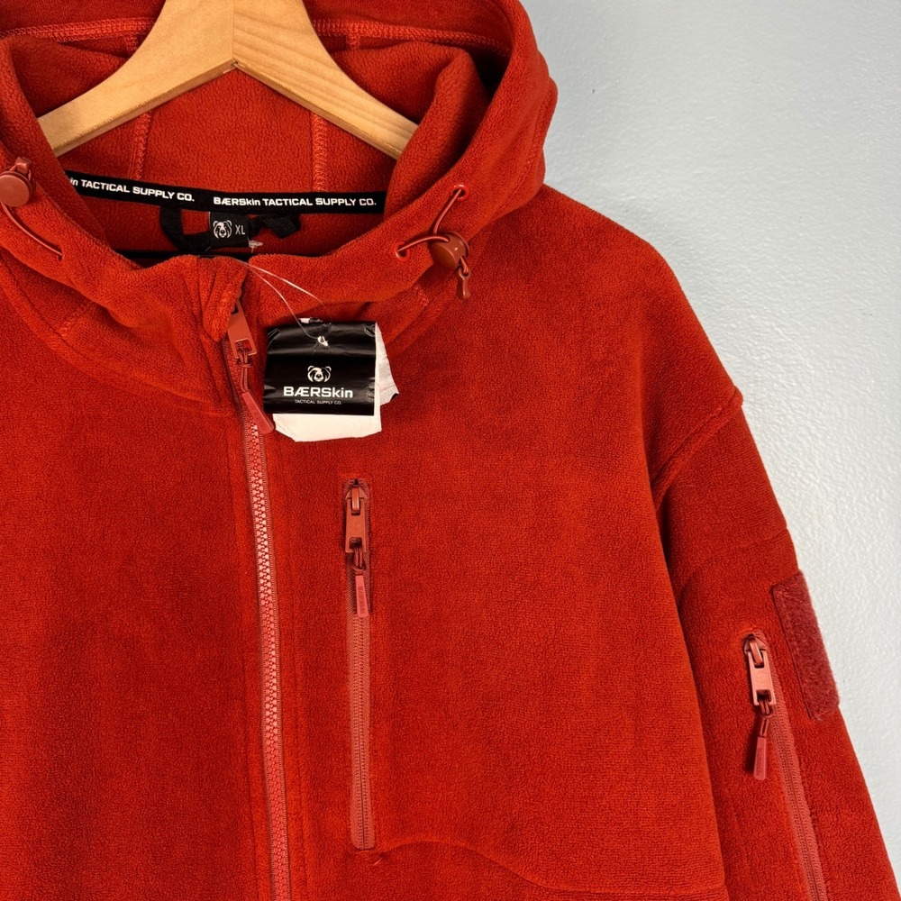 Baerskin Tactical Signature 4.0 Fleece Hoodie Men XL Rust Orange Full Zip Jacket